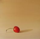 A Single Cherry, 16" x 16", Oil on Canvas