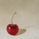 A Single Cherry, 12" X 12", Oil on Canvas, SOLD
