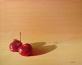 Crossed Cherries, 16" x 20", Oil on Canvas, SOLD