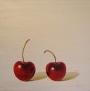 Cherries on Gold, 16" x 16", Oil on Canvas, SOLD