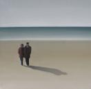 Together on the Sand, 10" x 10", Oil on canvas
