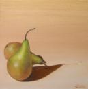Two Pears, 12" x 12", Oil on Canvas, SOLD